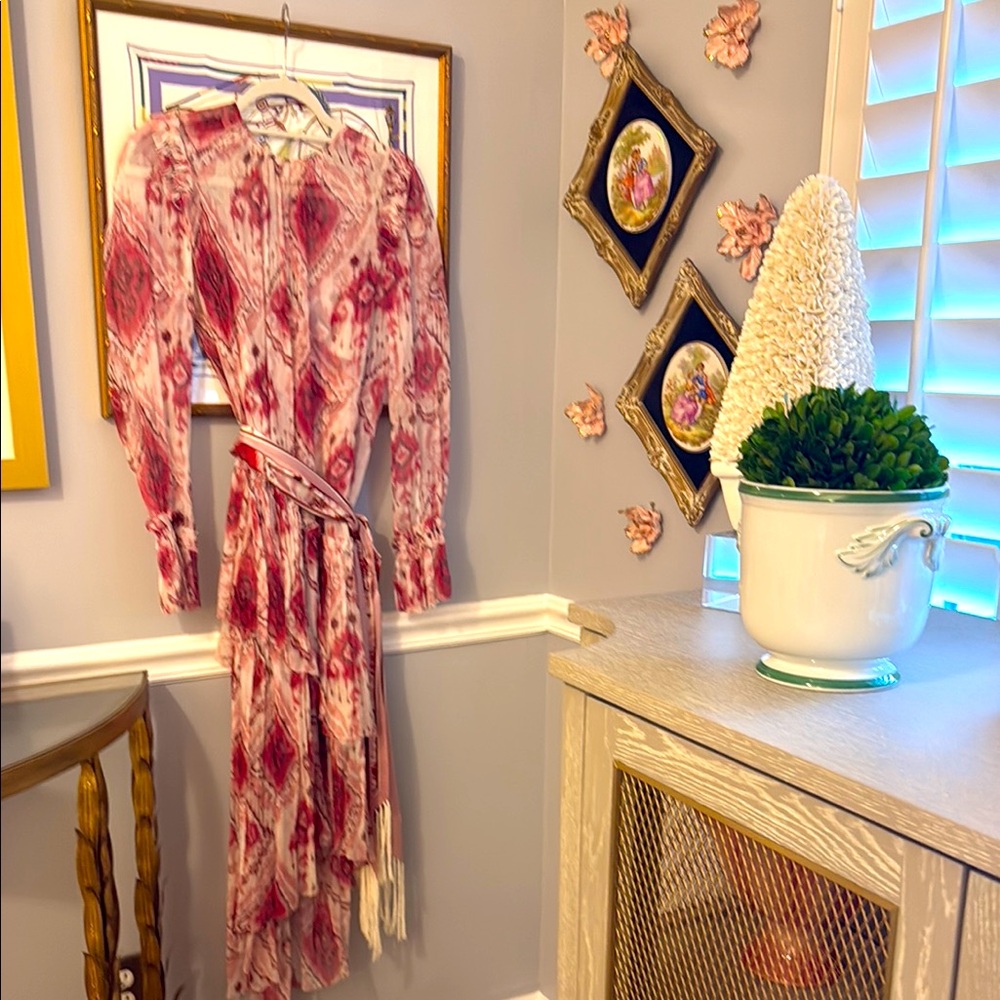 Zimmermann Pink and Red Patterned Dress